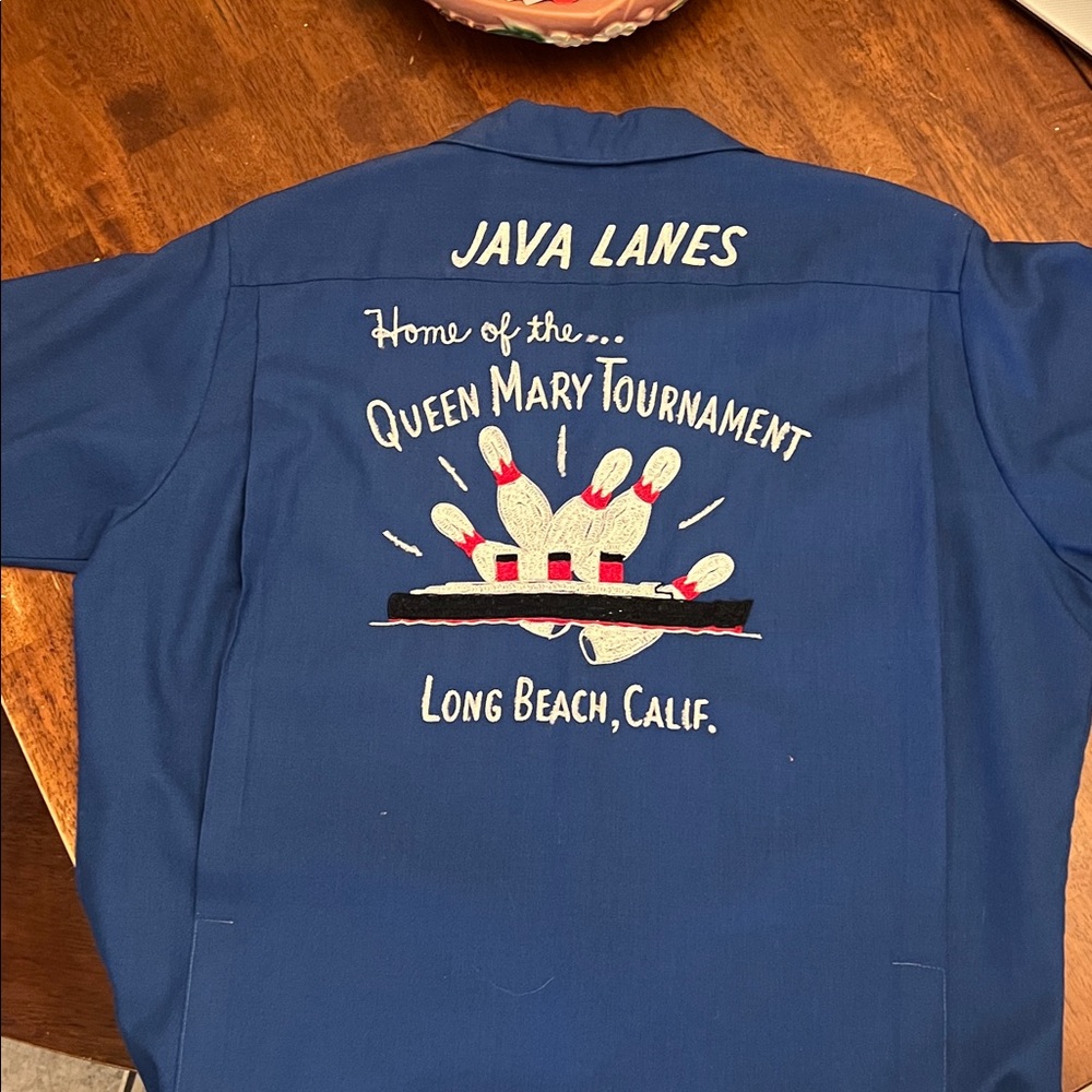 Rare Vintage Blue Java Lanes Bowling Shirt